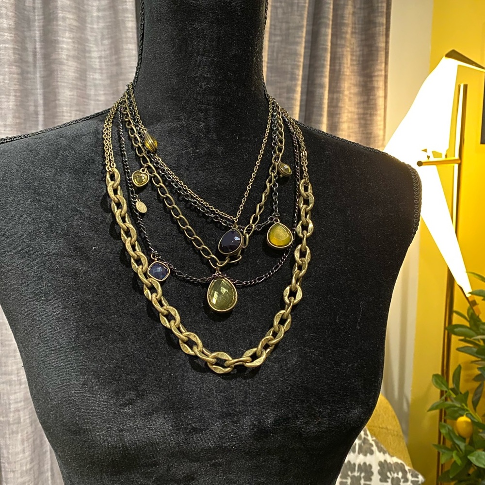 Gently Worn, Vintage Statement Multi-Layer Chain … - image 1